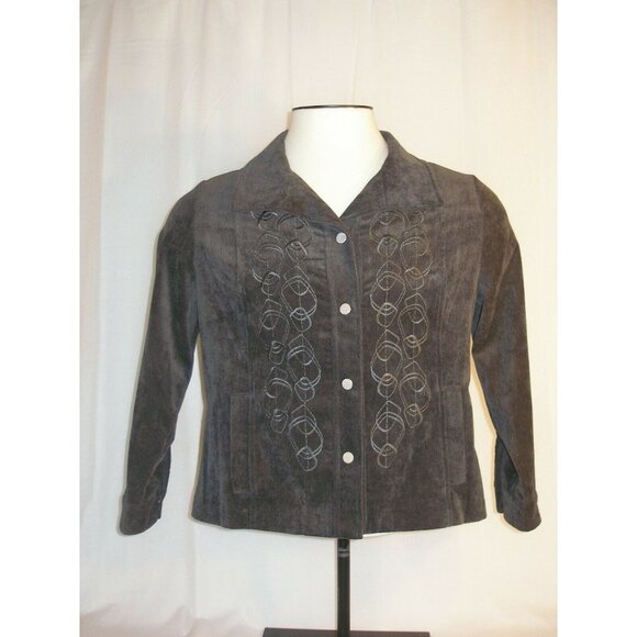 ALIA Petite Medium Long Sleeve Corduroy Jacket (w/snap closure) - Picture 7 of 8